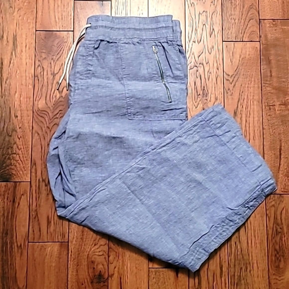 Athleta Cabo Wide Leg Linen Pants in Light Blue - 18 - Picture 2 of 9